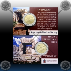 2 EVRO MALTA 2019 (Temples of Ta’ Ħaġrat) Mint Mark * KARTICA